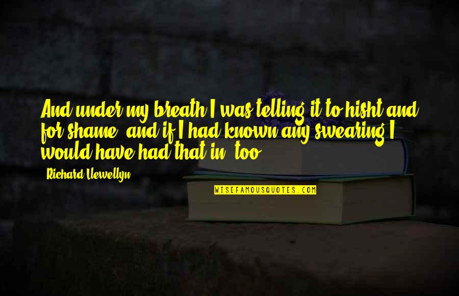 Jason Lancaster Quotes By Richard Llewellyn: And under my breath I was telling it