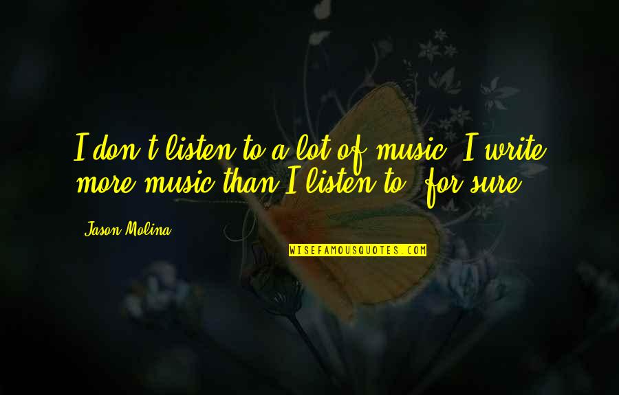 Jason Molina Quotes By Jason Molina: I don't listen to a lot of music;