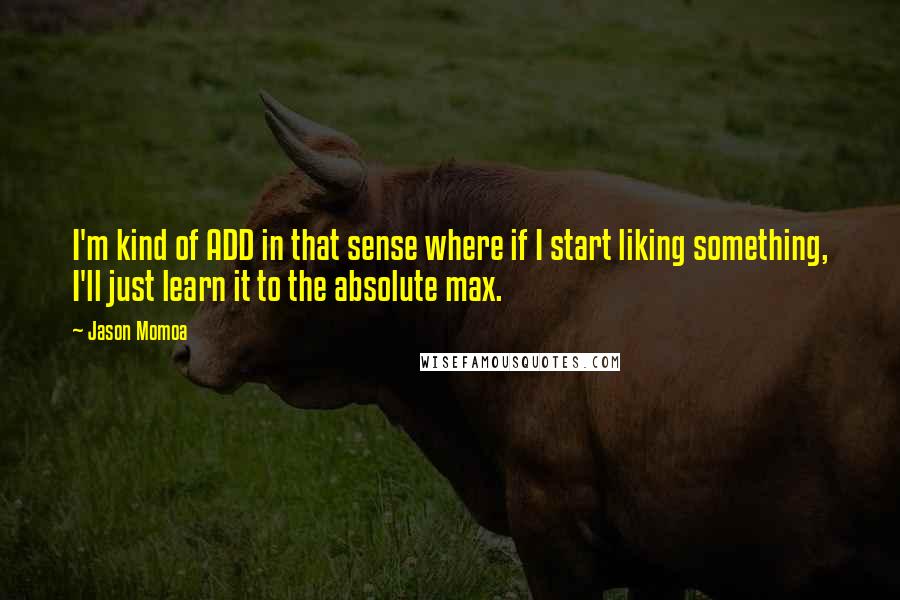 Jason Momoa quotes: I'm kind of ADD in that sense where if I start liking something, I'll just learn it to the absolute max.