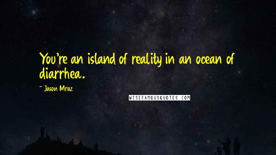 Jason Mraz quotes: You're an island of reality in an ocean of diarrhea.