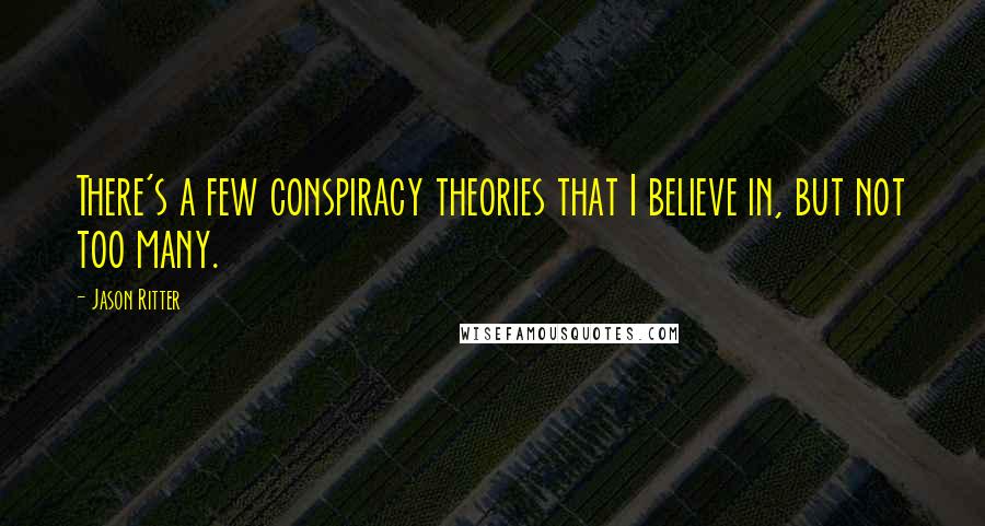 Jason Ritter quotes: There's a few conspiracy theories that I believe in, but not too many.