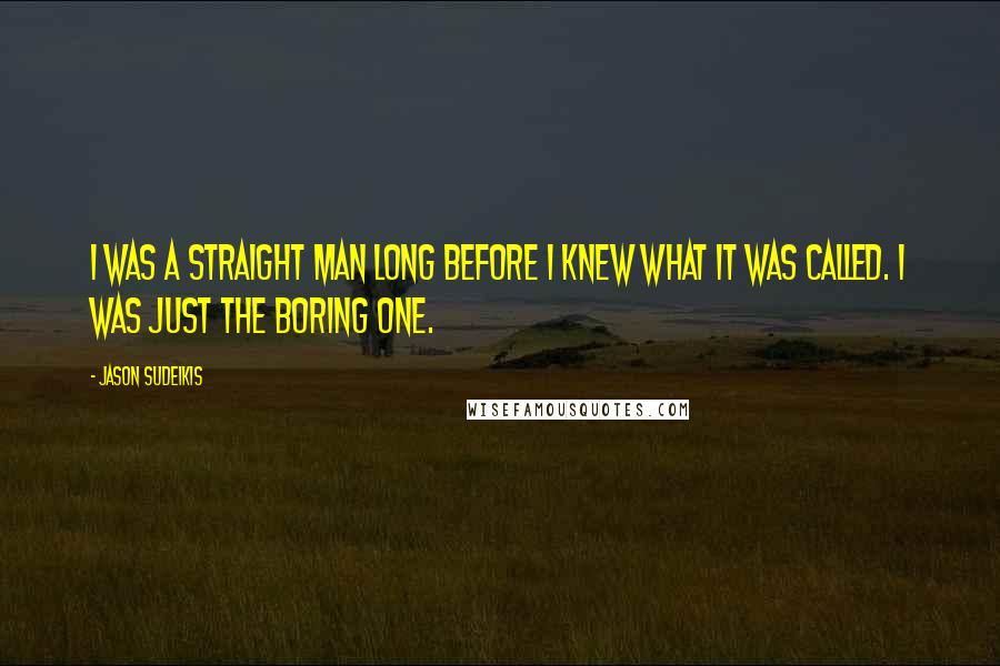 Jason Sudeikis quotes: I was a straight man long before I knew what it was called. I was just the boring one.