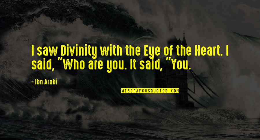 Jason Whitlock Quotes By Ibn Arabi: I saw Divinity with the Eye of the