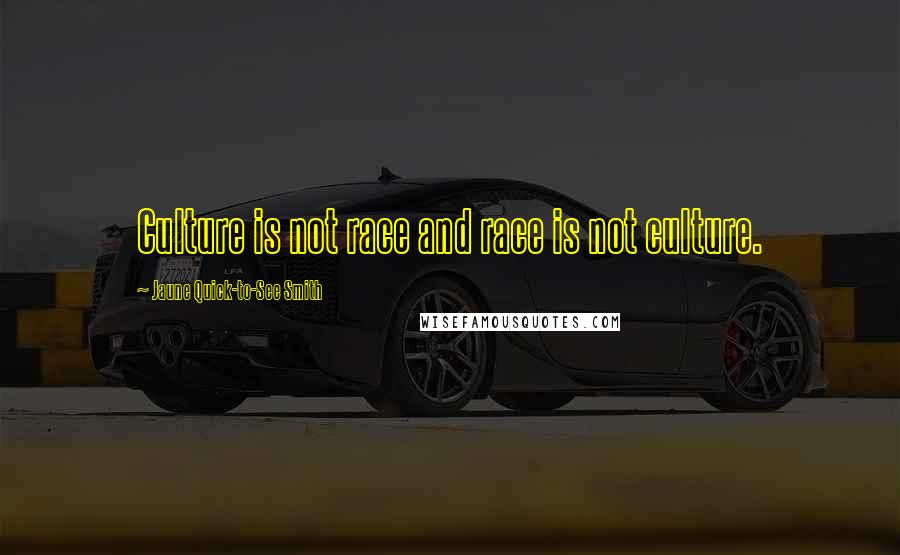 Jaune Quick-to-See Smith quotes: Culture is not race and race is not culture.