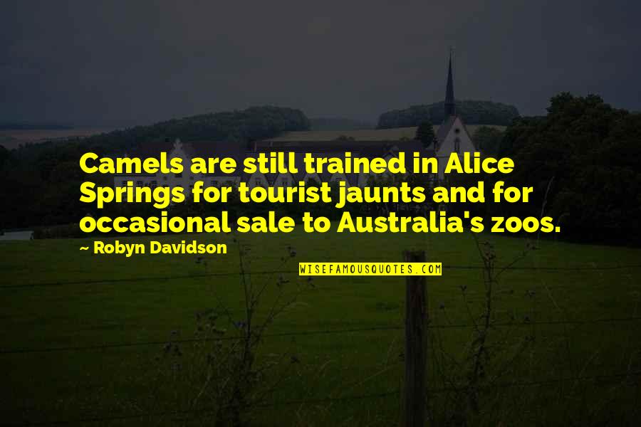 Jaunts Quotes By Robyn Davidson: Camels are still trained in Alice Springs for Jaunts Quotes By Robyn Davidson: Camels are still trained in Alice Springs for