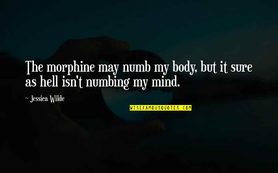 Jaunupe Quotes By Jessica Wilde: The morphine may numb my body, but it