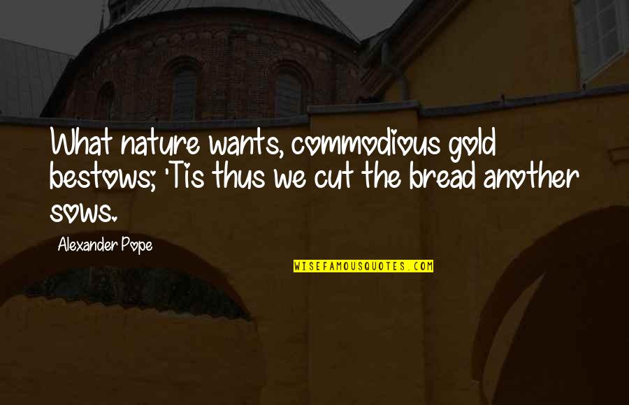 Jaurasi Quotes By Alexander Pope: What nature wants, commodious gold bestows; 'Tis thus