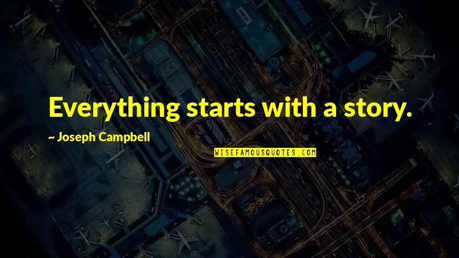 Java Pattern Quotes By Joseph Campbell: Everything starts with a story.