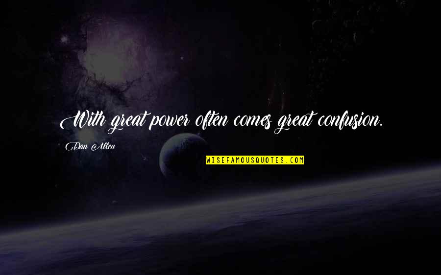 Java Quotes By Dan Allen: With great power often comes great confusion. Java Quotes By Dan Allen: With great power often comes great confusion.