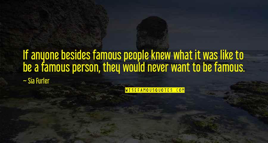 Javanese Culture Quotes By Sia Furler: If anyone besides famous people knew what it Javanese Culture Quotes By Sia Furler: If anyone besides famous people knew what it