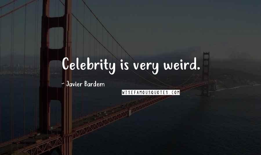 Javier Bardem quotes: Celebrity is very weird.