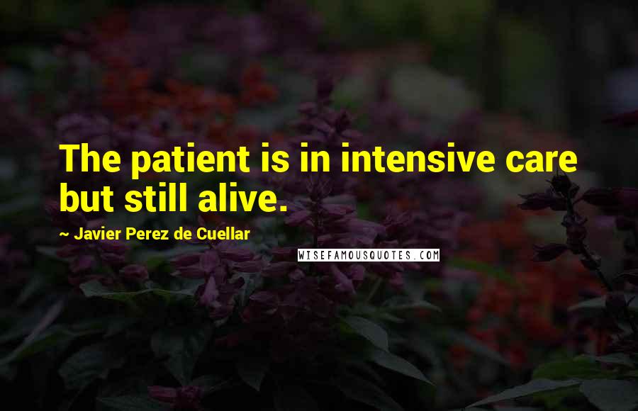 Javier Perez De Cuellar quotes: The patient is in intensive care but still alive.