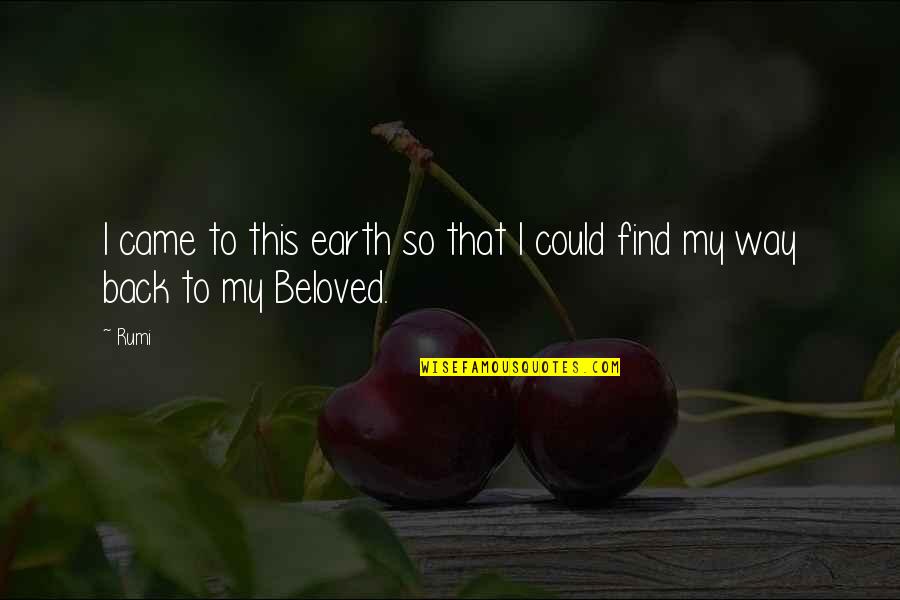 Javiera Estrada Quotes By Rumi: I came to this earth so that I