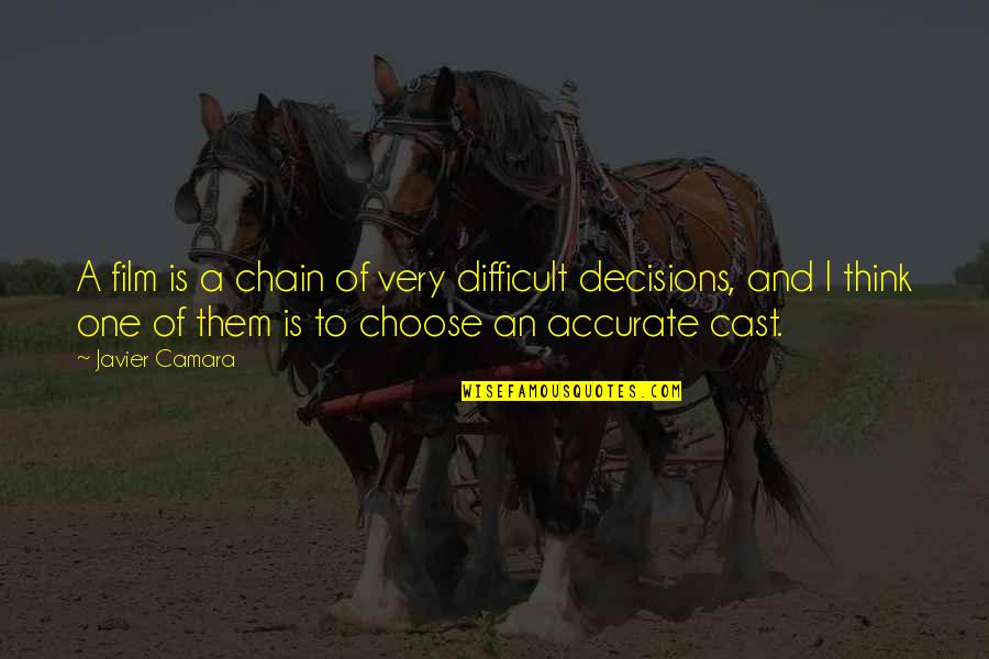 Javier's Quotes By Javier Camara: A film is a chain of very difficult Javier's Quotes By Javier Camara: A film is a chain of very difficult