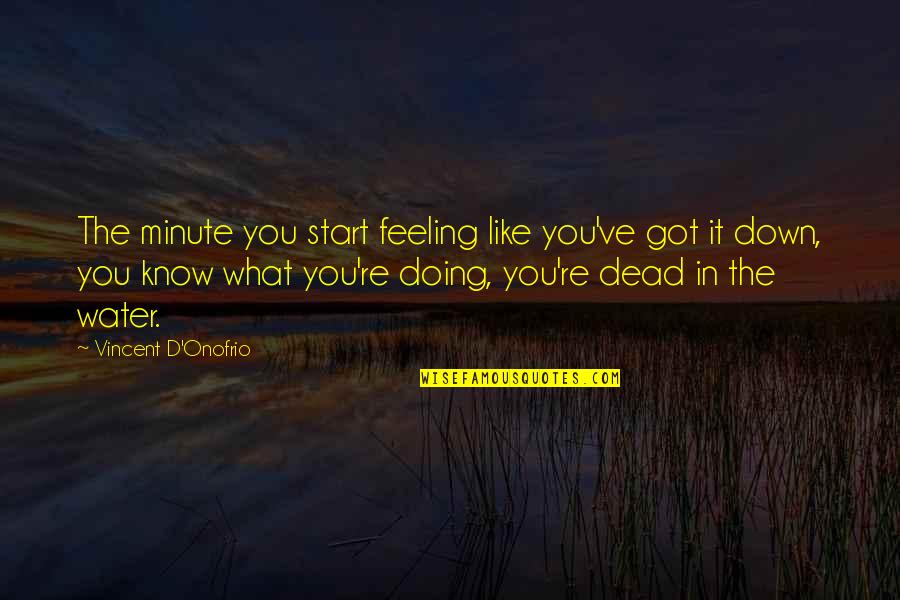 Jawad Naqvi Quotes By Vincent D'Onofrio: The minute you start feeling like you've got Jawad Naqvi Quotes By Vincent D'Onofrio: The minute you start feeling like you've got