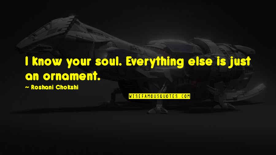 Jawed Quotes By Roshani Chokshi: I know your soul. Everything else is just