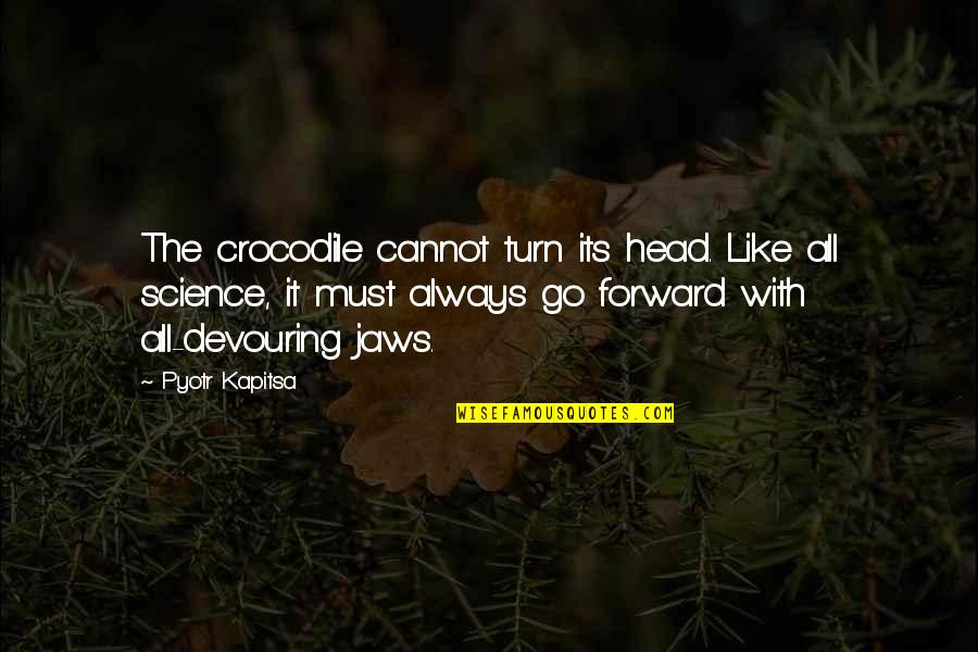 Jaws Quotes By Pyotr Kapitsa: The crocodile cannot turn its head. Like all
