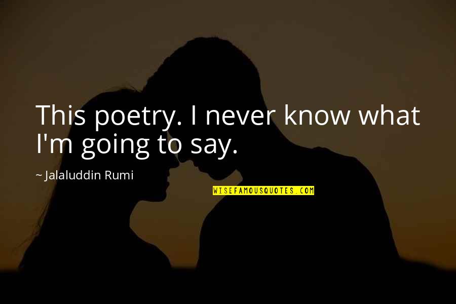 Jaxb Single Quotes By Jalaluddin Rumi: This poetry. I never know what I'm going