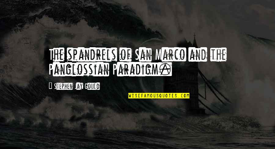 Jay Gould Quotes By Stephen Jay Gould: The spandrels of San Marco and the Panglossian