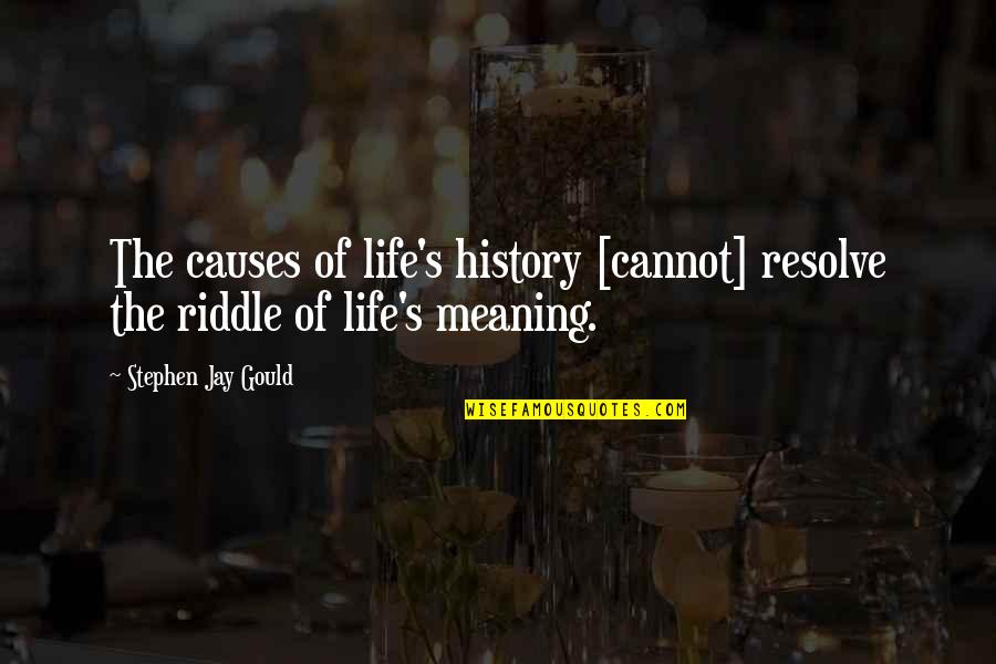 Jay Gould Quotes By Stephen Jay Gould: The causes of life's history [cannot] resolve the