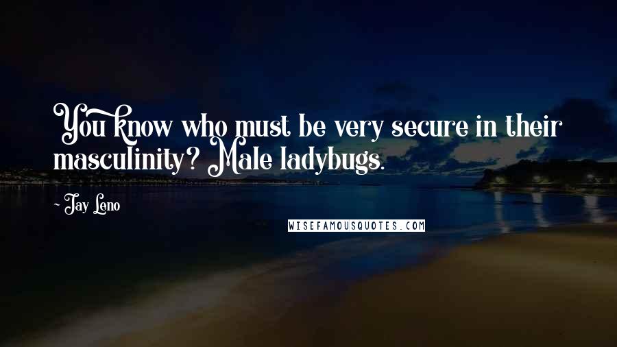 Jay Leno quotes: You know who must be very secure in their masculinity? Male ladybugs.