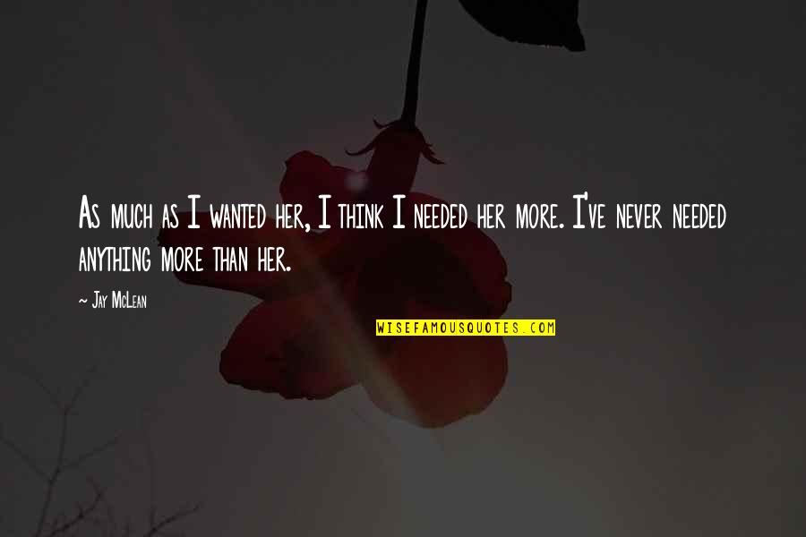 Jay Mclean Quotes By Jay McLean: As much as I wanted her, I think Jay Mclean Quotes By Jay McLean: As much as I wanted her, I think