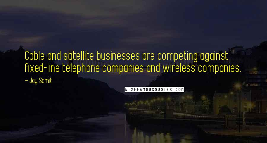 Jay Samit quotes: Cable and satellite businesses are competing against fixed-line telephone companies and wireless companies.