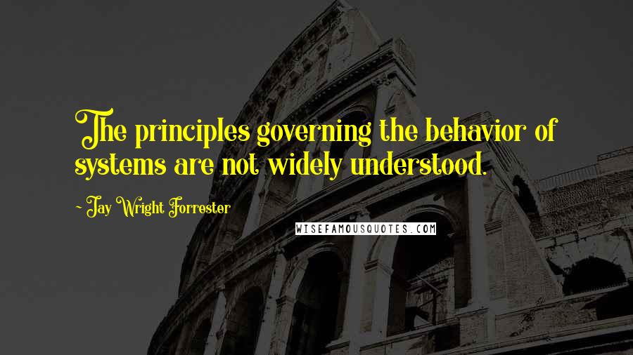 Jay Wright Forrester quotes: The principles governing the behavior of systems are not widely understood.