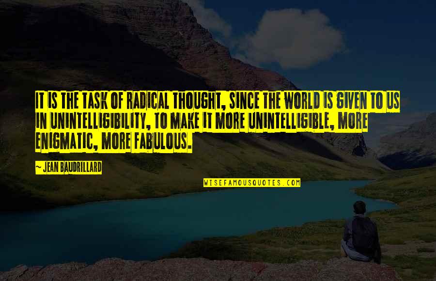 Jayani Weerasinghe Quotes By Jean Baudrillard: It is the task of radical thought, since