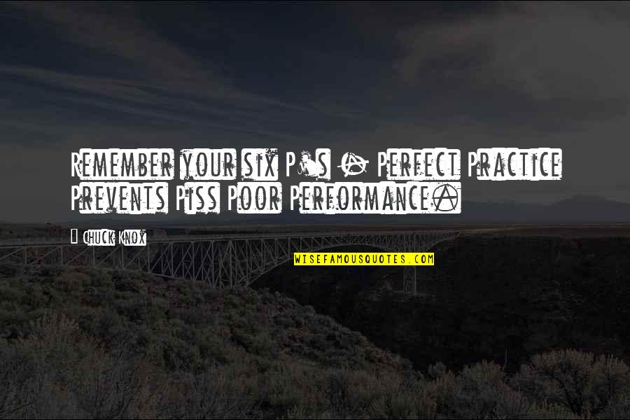 Jayasekara Management Centre Quotes By Chuck Knox: Remember your six P's - Perfect Practice Prevents