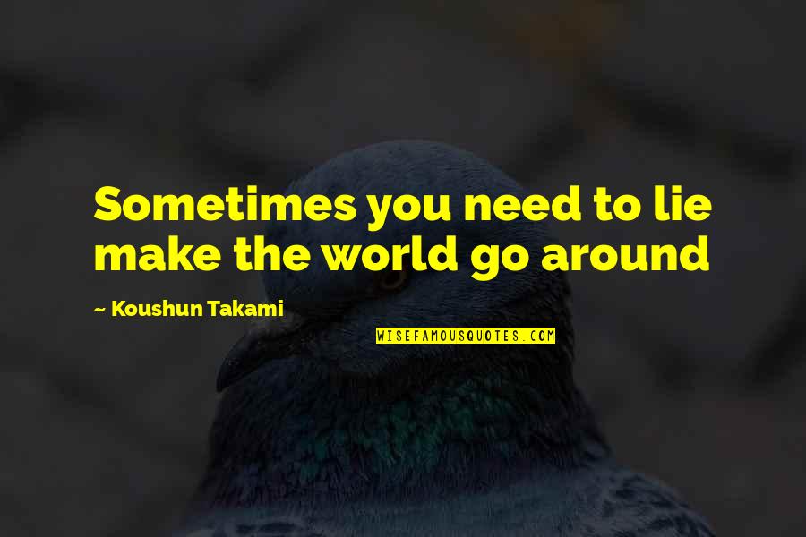 Jayasiri Ma Quotes By Koushun Takami: Sometimes you need to lie make the world Jayasiri Ma Quotes By Koushun Takami: Sometimes you need to lie make the world