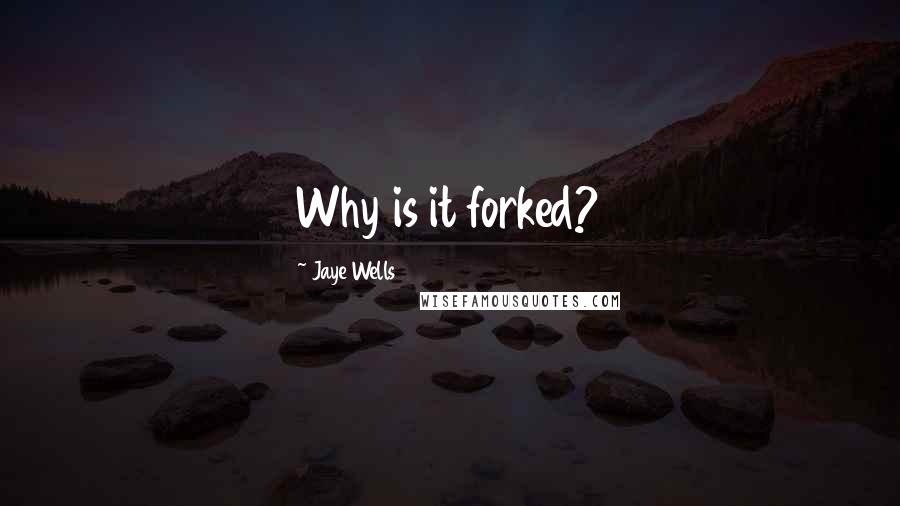 Jaye Wells quotes: Why is it forked?