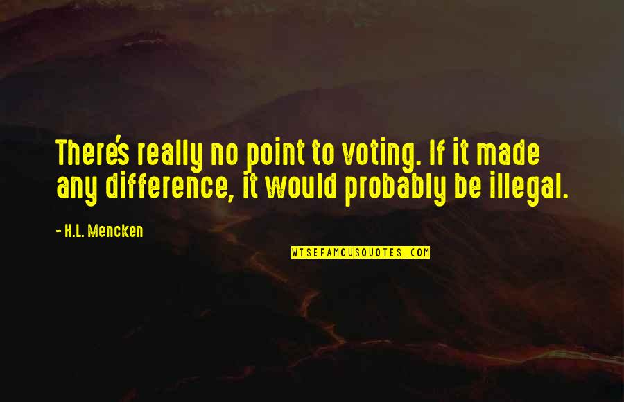 Jazelynn Quotes By H.L. Mencken: There's really no point to voting. If it