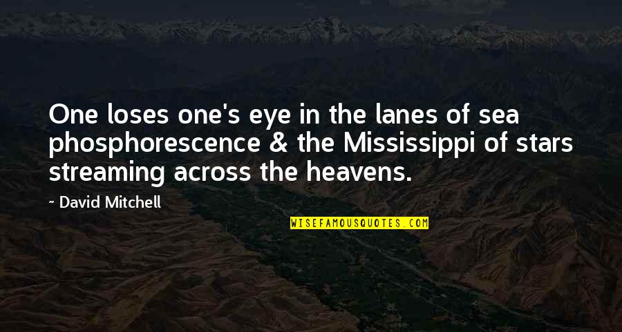 Jazigo Geologia Quotes By David Mitchell: One loses one's eye in the lanes of