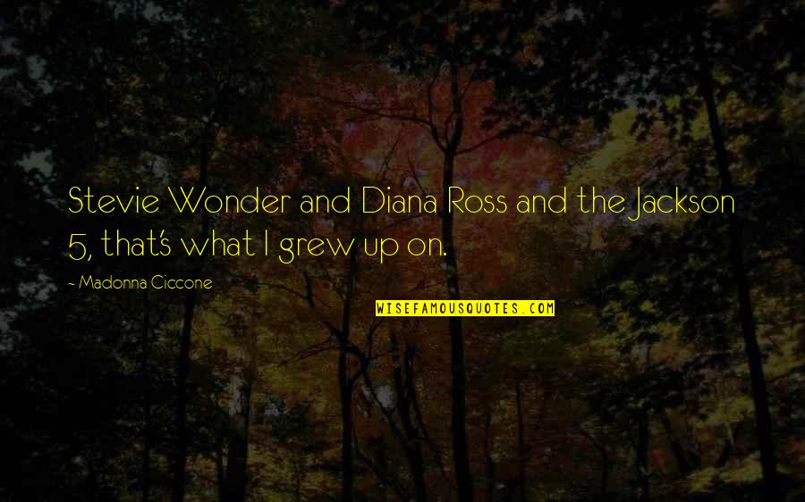 Jazz Music From Jazz Musicians Quotes By Madonna Ciccone: Stevie Wonder and Diana Ross and the Jackson