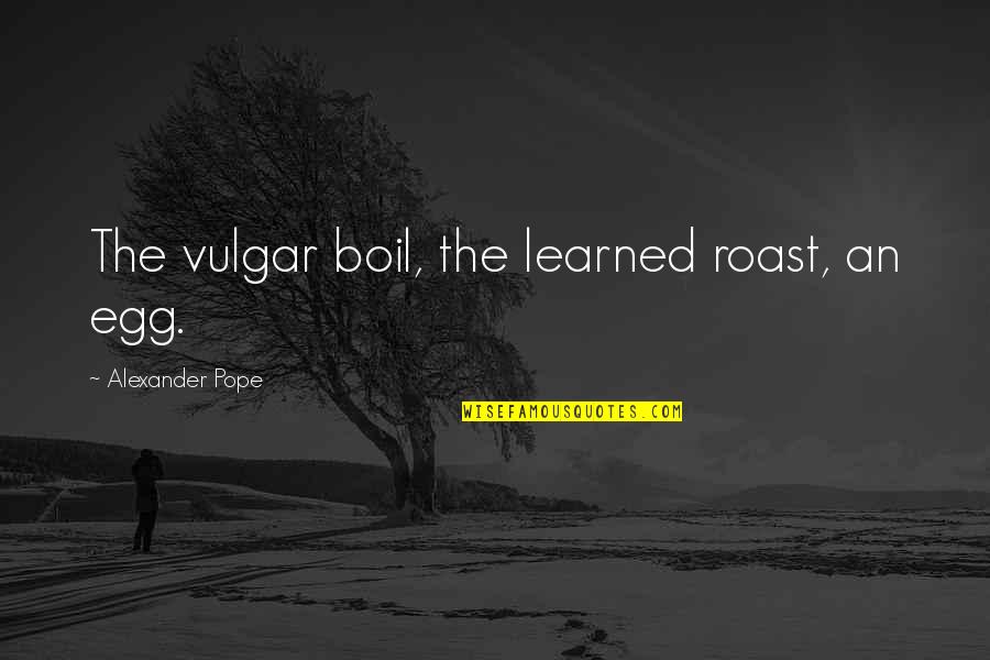 Jd3046r Quotes By Alexander Pope: The vulgar boil, the learned roast, an egg.