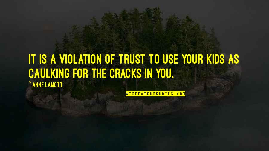Jealous Lady Quotes By Anne Lamott: It is a violation of trust to use