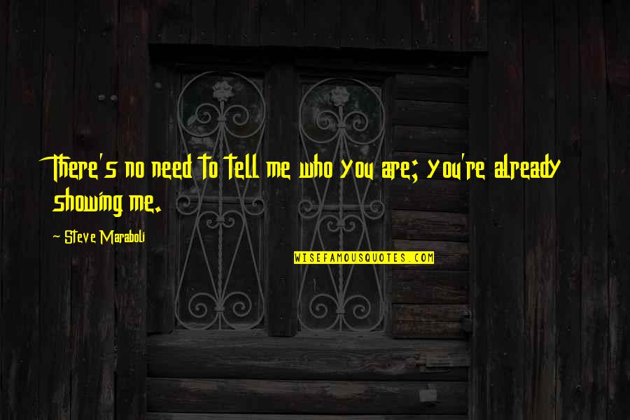 Jealous Person Quotes By Steve Maraboli: There's no need to tell me who you