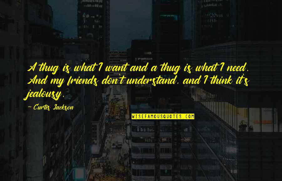 Jealousy And Friends Quotes By Curtis Jackson: A thug is what I want and a