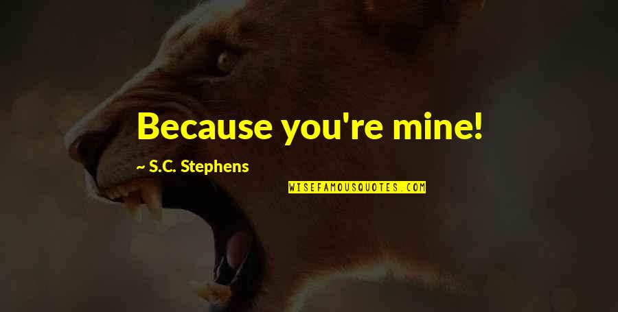 Jealousy And Friends Quotes By S.C. Stephens: Because you're mine!