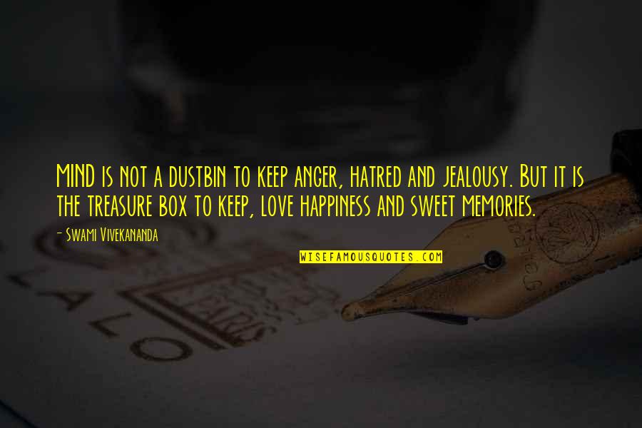 Jealousy In Love Quotes By Swami Vivekananda: MIND is not a dustbin to keep anger,