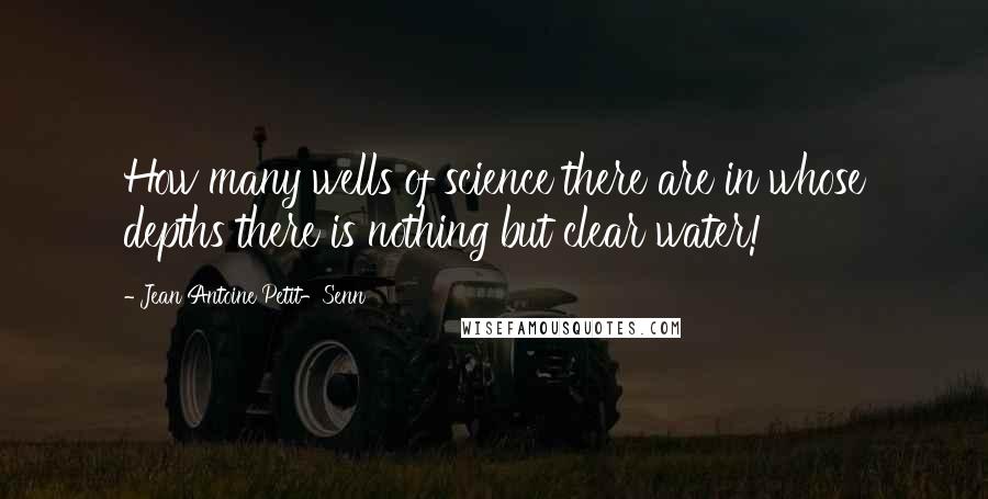 Jean Antoine Petit-Senn quotes: How many wells of science there are in whose depths there is nothing but clear water!