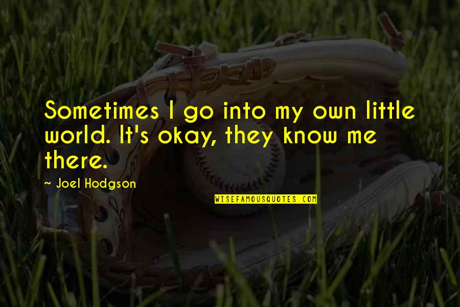 Jean Claude Duvalier Quotes By Joel Hodgson: Sometimes I go into my own little world.