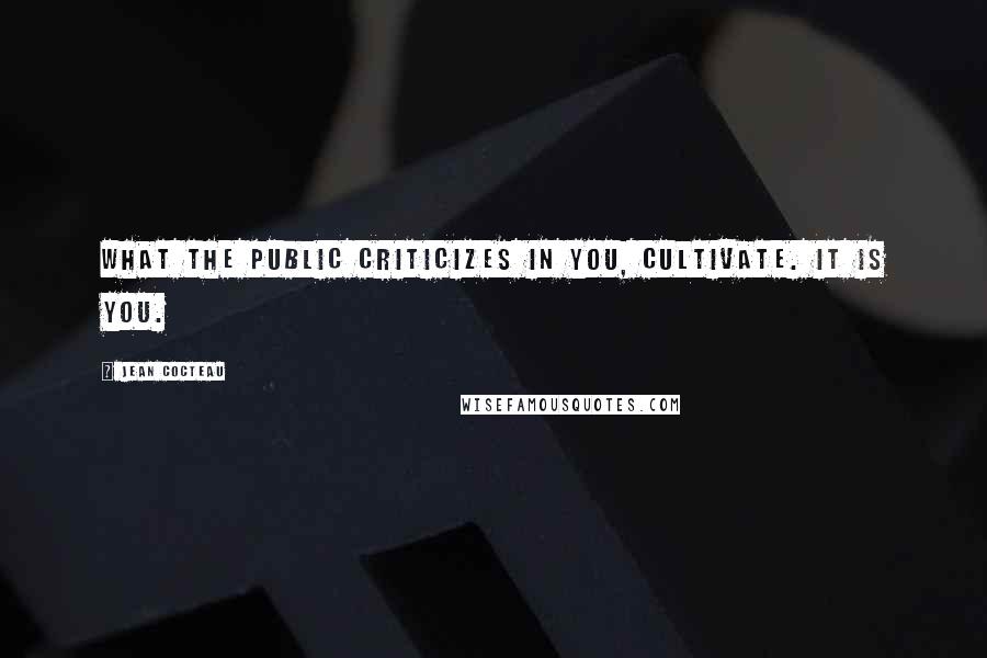 Jean Cocteau quotes: What the public criticizes in you, cultivate. It is you.