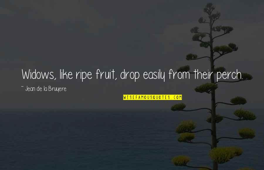 Jean La Bruyere Quotes By Jean De La Bruyere: Widows, like ripe fruit, drop easily from their