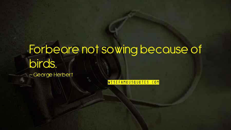 Jean Liedloff Quotes By George Herbert: Forbeare not sowing because of birds. Jean Liedloff Quotes By George Herbert: Forbeare not sowing because of birds.