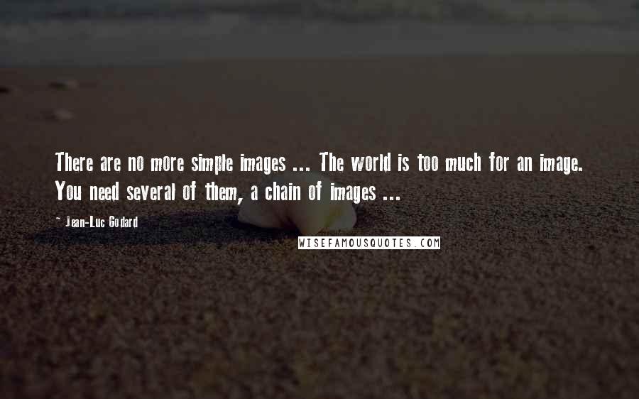 Jean-Luc Godard quotes: There are no more simple images ... The world is too much for an image. You need several of them, a chain of images ...