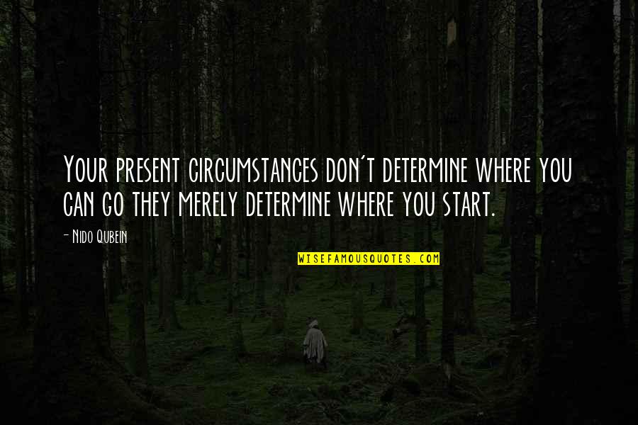 Jean Michel Guenassia Quotes By Nido Qubein: Your present circumstances don't determine where you can