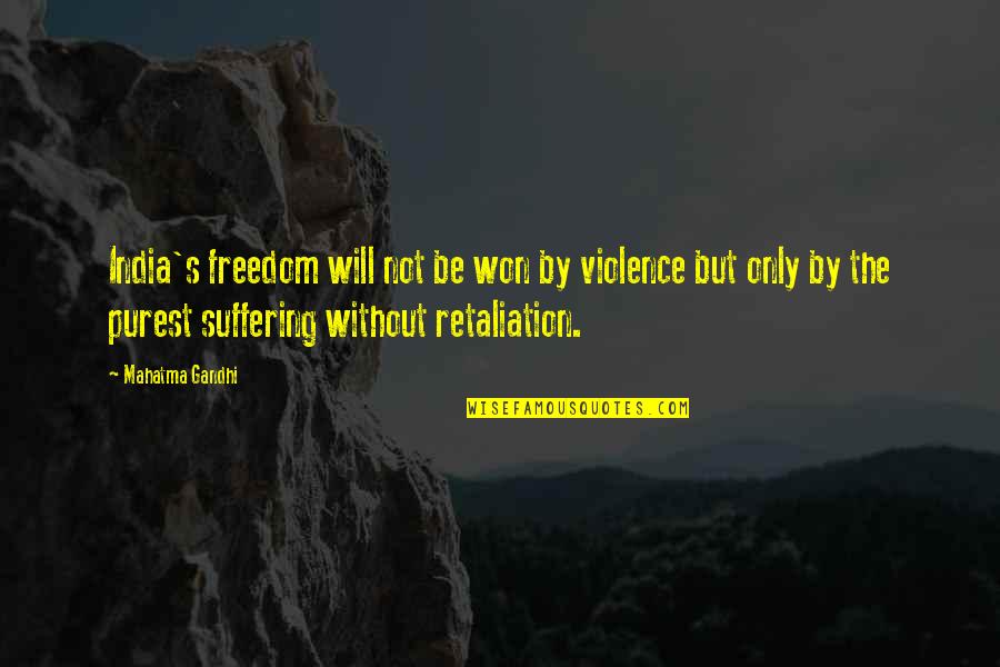 Jean Reno Leon Quotes By Mahatma Gandhi: India's freedom will not be won by violence