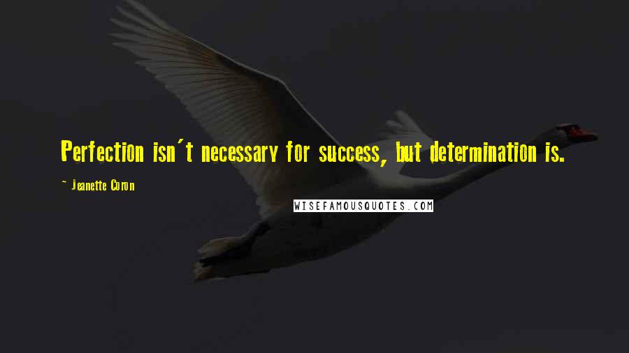 Jeanette Coron quotes: Perfection isn't necessary for success, but determination is. Jeanette Coron quotes: Perfection isn't necessary for success, but determination is.